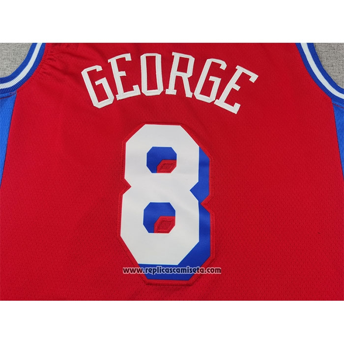Camiseta Philadelphia 76ers Paul George #8 Statement 2024-25 Rojo